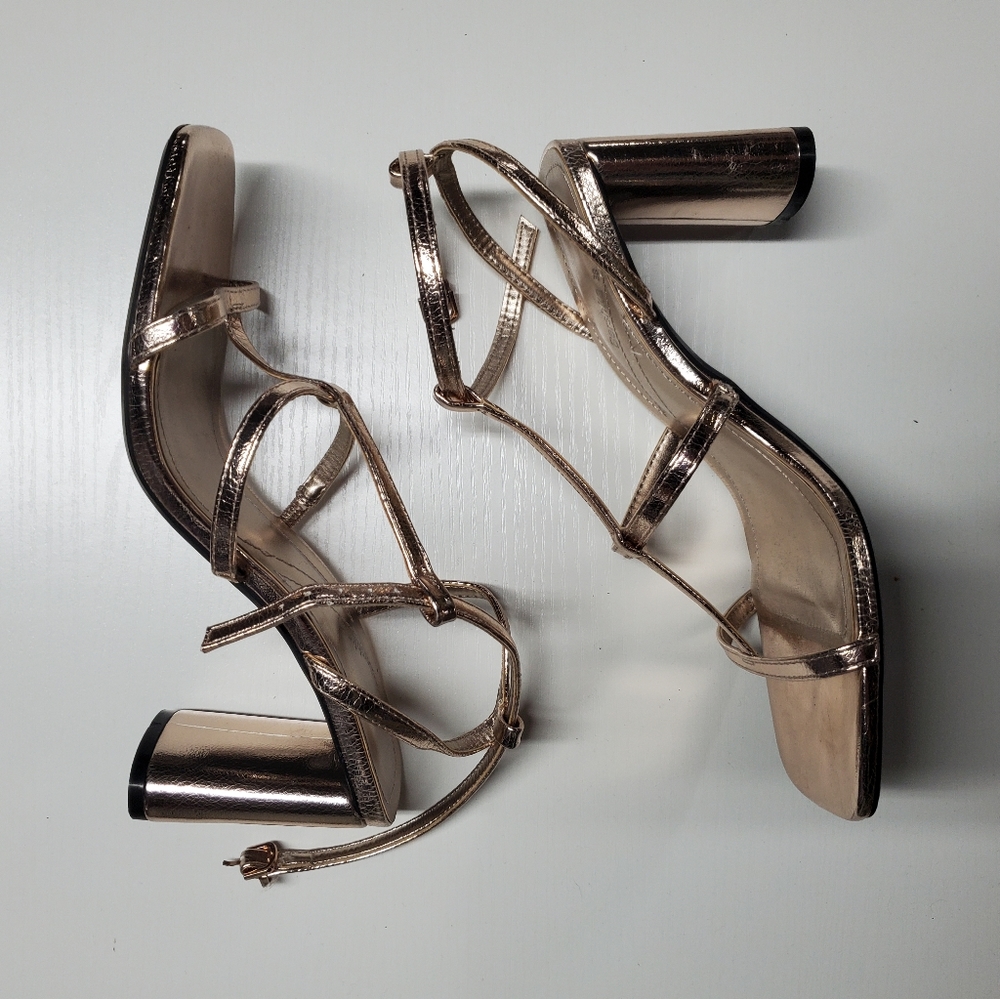 Gold heel sandals ASOS size 38